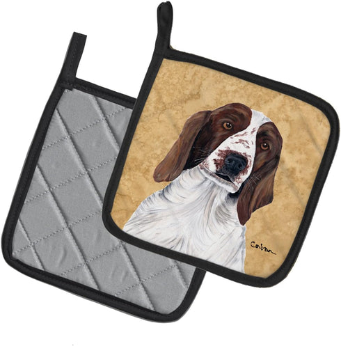 Caroline's Treasures SC9131PTHD Springer Spaniel Wipe Your Paws Pot Holders, 7 1/2 x 7 1/2, Heat Resistant