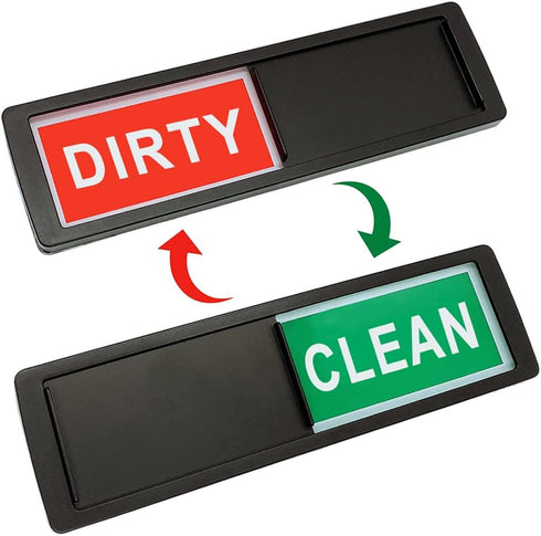 Dishwasher Magnet Clean Dirty Sign, Kitchen Message Sign with Adhesive Stickers Slide Indicator for Dishes/Washing