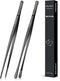 2 Pcs 10-inch Precision Cooking Tweezers Tongs, Stainless Steel Professional Chef Kitchen Tools for BBQ, Serving