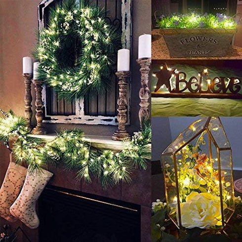 YKB 6 PCS LED Starry Fairy Lights with 20 Micro LEDs on 3.3FT/1m Copper Wire, Warm White, 2xCR2032 Batteries