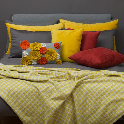 Handmade 3D Flower Decorative Throw Pillow Cover, Stereo Floral Cushion Cover for Sofa Home Decor, 12 X 20 Inches