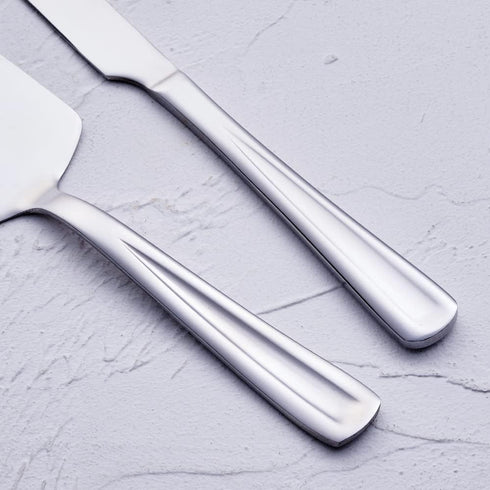 Cake Knife and Server Set - Stainless Steel Cake Cutter Set for Weddings, Birthdays, Parties