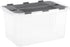 Superio Clear Storage Box with Lid, Stackable Plastic Container Bins for Organizing Home, Office, and Dorm