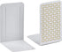 Acrimet Metal Bookends, Heavy Duty Non-Skid Book Stand, 6-7/8" H x 4" W x 4-1/2“ D, 1 Pair, White with Gold