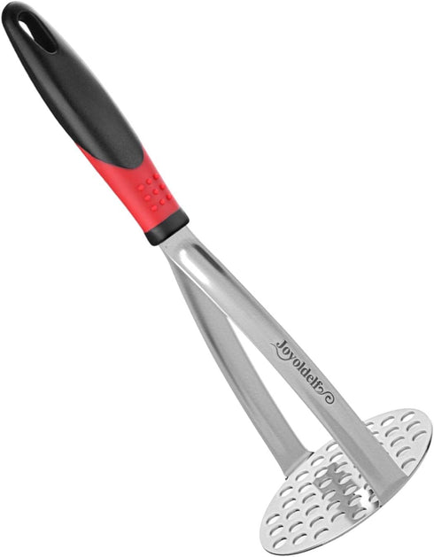 Joyoldelf Heavy Duty Potato Masher, Stainless Steel Kitchen Tool with Non-slip Handle for Beans, Vegetables & Fruits