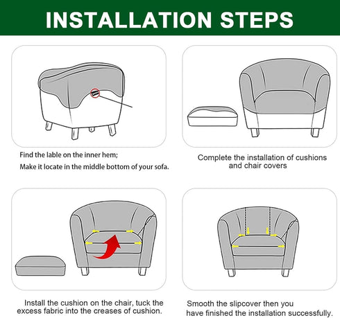 2 Room,D11 CRFATOP Piece Club Chair Slipcover Stretch Barrel Chair Covers Printed Tub Chair Slipcovers Soft Armchair