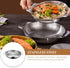 Luxshiny Large Mixing Bowl, 16cm Paella Pan, Stainless Steel Skillet with Handles for Home, Restaurant, Camping