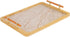 JUPELI 16" x 12" Bamboo Serving Tray with Handles Marble Pattern Decorative