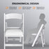 Set 1, (1, VINGLI White Resin Folding Chair with Padded Cushion, of Plastic Foldable Seat for Indoor & Outdoor Use