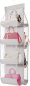 AARAINBOW 1 Pack Hanging Handbag Purse Organizer, 8 Pockets for Closet Space Saving (B-Light Gray)