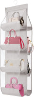 AARAINBOW 1 Pack Hanging Handbag Purse Organizer, 8 Pockets for Closet Space Saving (B-Light Gray)