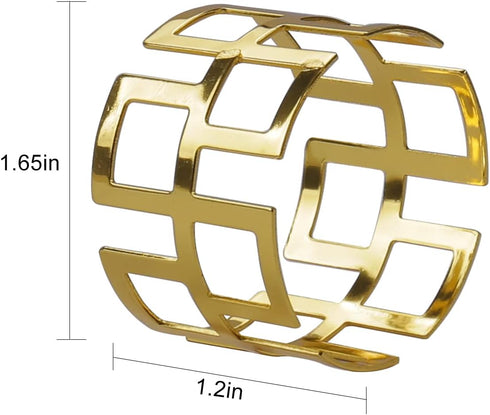 LogHog Delicate Christmas Gold Napkin Rings - Set of 12, Ideal Table Setting Napkin Buckles for Christmas, Thanksgiving