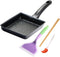 Tamagoyaki Pan Non Stick Japanese Omelette Pan, Cast Iron Rectangle Small Frying Pan with Silicone Brush, Chopsticks &