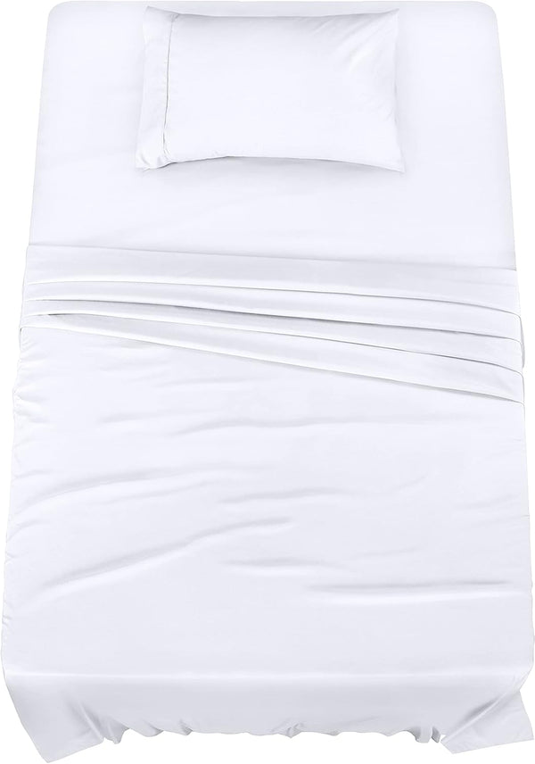 Utopia Bedding Twin Sheet Set, 3 Piece, Soft Microfiber, White