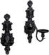 Set 2 GAKA Wall Sconce Candle Holder of Gothic Metal Candle Sconce Black Candle Holders Vintage Wall Mount Candle