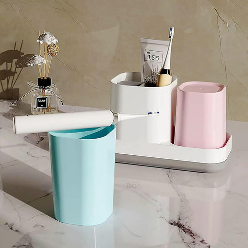 Set Toothbrush Holder for Bathroom, Kids Toothbrush Holder with Cups, Electric Toothbrush Holder for Bathroom Decor