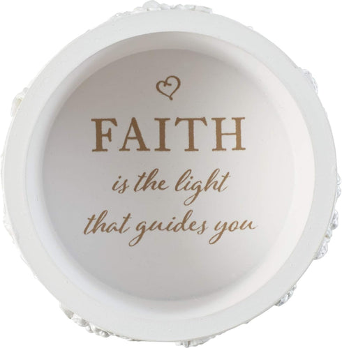 Precious Moments Rosary Box for Girls - First Communion Gift with Pearl-Look Rosary, Faith is The Light That Guides You