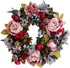 Artificial Peony Hydrangea Flower Door Wreaths, Spring and Summer Floral Wreath for Home, Wedding Decor 35cm