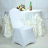 5 Rosette Efavormart PCS White Satin Spandex Stretch Folding Chair Cover for Party Dining Chairs Wedding W/Foot Pockets