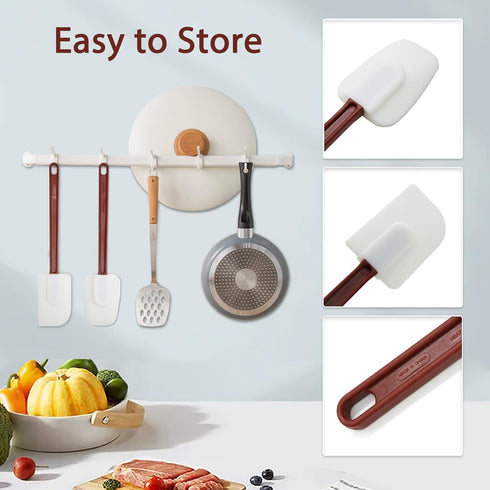 Silicone Spatulas Heat Resistant, Heavy Duty Rubber Spatulas Set for Kitchen Use, Silicone Cooking Utensils (13.5 INCH)