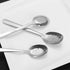 ChenShuo Stainless Steel Flat Bottom Dinner Spoons, Korean Spoons with Long Handles, 7.2 Inches, 4 Pack, Dishwasher Safe