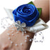 Arlai 1 Pcs Wedding Bridesmaid Bride Wrist Corsage Decoration, Dark Blue Hand Flower