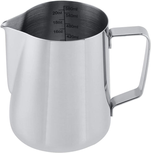 600ml Stainless Steel Frothing Cup, Measuring Mug for Milk Frothing, Latte Coffee Art