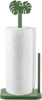 Leinuosen Monstera Leaves Paper Towel Holder Tropical Monstera Wooden Paper Towel Holder Green
