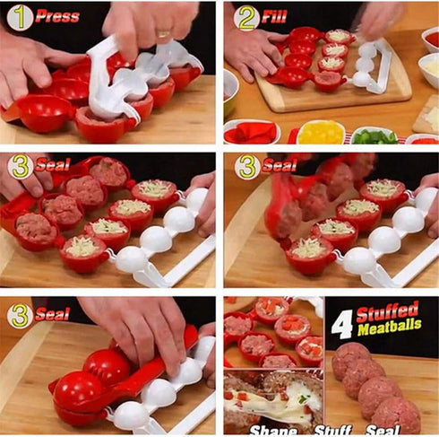 Meatballs Maker - Kitchen Homemade Stuffed Meatballs Tool for Fruits, Meatball, Cake, Ice Cream, Melon