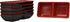 Ebros Red And Black Melamine Traditional Design Condiments Bowl, Ketchup BBQ Soy Sauce Dipping Dish with Divider