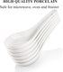 Yopay 24 Pack 5 Inch White Ceramic Soup Spoons, Asian Ramen Spoons for Appetizer, Wonton, Dumpling