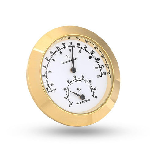 Guitar Violin Thermometer Hygrometer, Alloy Meter for Temperature and Humidity in Violin Guitar Case (Gold)
