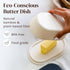 Eco Modern Bamboo Fiber Butter Dish with Lid - White Butter Crock Holder for Kerrygold, Dishwasher Safe