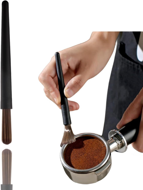 Professional Coffee Grinder Brush, ABS Handle with Nylon Bristles for Espresso Grounds Cleaning