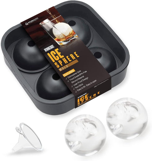 Froz Ice Ball Maker by Housewares Solutions – Novelty Food-Grade Silicone Ice Mold Tray