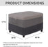(40"x30"x17", Easy-Going Outdoor Ottoman Cover, Waterproof Patio Ottoman Cover, Heavy Duty Outdoor Furniture Cover