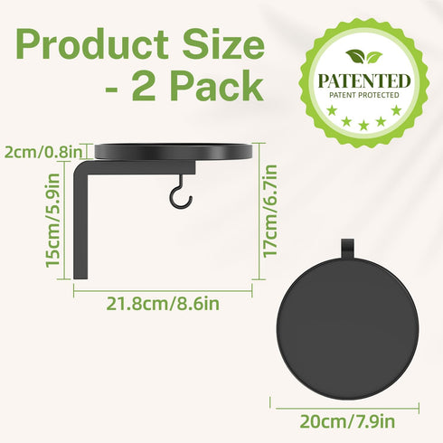 Set 2 2 iDavosic.ly Wall Plant Holder of for Indoor Outdoor, Metal Hanger with Hooks, Floating Flower Display Stand