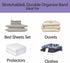 Bed Sheet Organizer Bands: Elastic Storage Size Marking Straps for Organizing Linen Closet (Queen 4PCs | Purple)