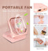 Portable Mini Fan, Small Battery Operated 5 in 1 Power Bank, Phone Holder, Handheld Fan, Pink