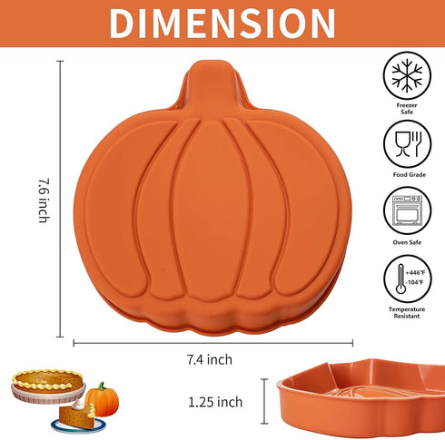 Pumpkin Cake Pan 3 Pack Silicone Pumpkin Pancake Mold, 7 Inch Fall Cake Molds Pumpkin Layer Rainbow Baking Cake Pan for Halloween Thanksgiving by Dootafy