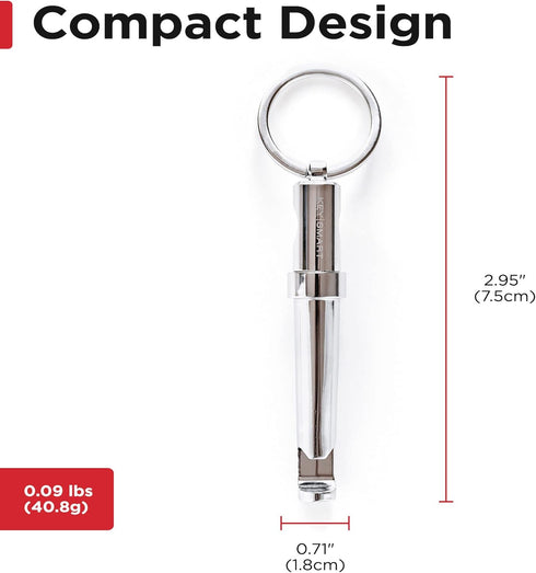 KeySmart CorkSmart - 2-in-1 Wine Opener and Bottle Opener Keychain Accessory, Ultimate Dual Corkscrew