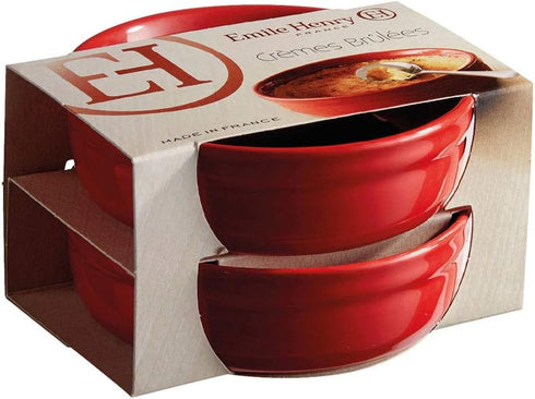 Emile Henry Creme Brulee Dishes, 5" x 1.5" (Set of 2) | Burgundy
