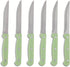 Core Kitchen Set of 6 Colorful Kitchen Steak Knives, 4.5" Blade, Leaf Design