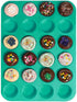 Silicone Muffin Pan, 24 Mini Cupcake Pan for Cream Cheese Fat Bombs, Non Stick, 2 Pack