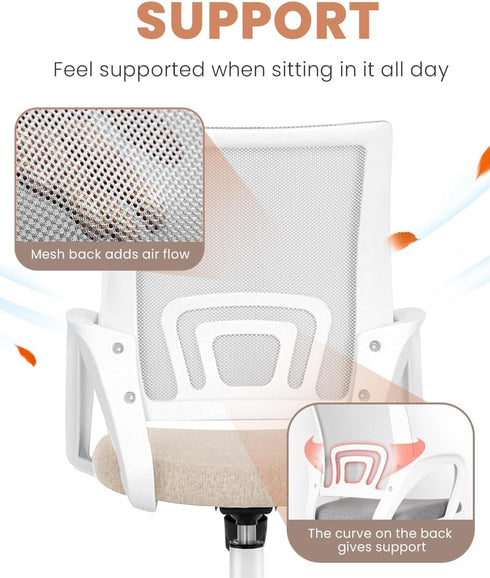 NEO CHAIR Office Desk Computer Chair Ergonomic Mesh Gaming Cushion Seat with Comfy Lumbar Mid Back Support Adjustable