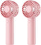 2Pack Mini Handheld Fan, USB Rechargeable Small Fan 3 Speeds, Cute Makeup Eyelash Fan for Stylish Girls Women (Pink)