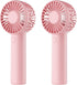 2Pack Mini Handheld Fan, USB Rechargeable Small Fan 3 Speeds, Cute Makeup Eyelash Fan for Stylish Girls Women (Pink)