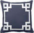 Emvency Throw Pillow Cover, Cute Preppy Navy Blue Greek White Key Decorative Pillow Case, 20 x 20 Inch
