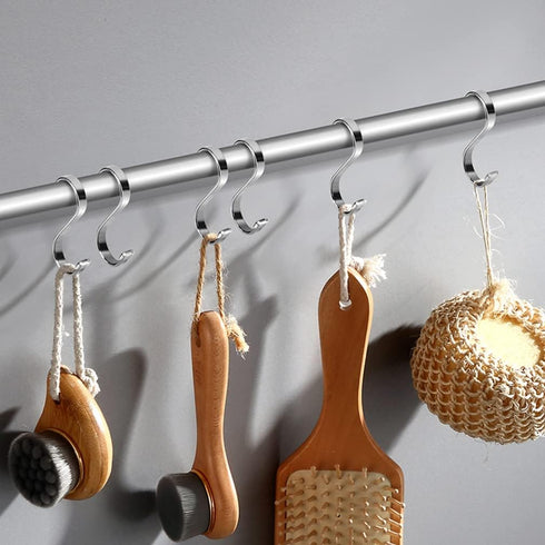 Heavy Duty Stainless Steel S Hooks for Hanging Pots, Kitchenware, Utensils, Clothes, Bags, Cups, Towels - 3.7 inch, 8