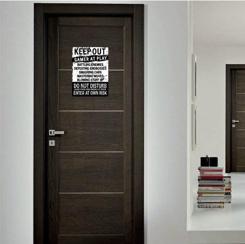 AMERICAN WIT 12" 8" Funny Gamer Decor, 'Keep Out Gamers Only' x Tin Signs, Gaming Do Not Disturb Signs, Funny Video